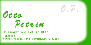 otto petrin business card