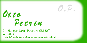 otto petrin business card